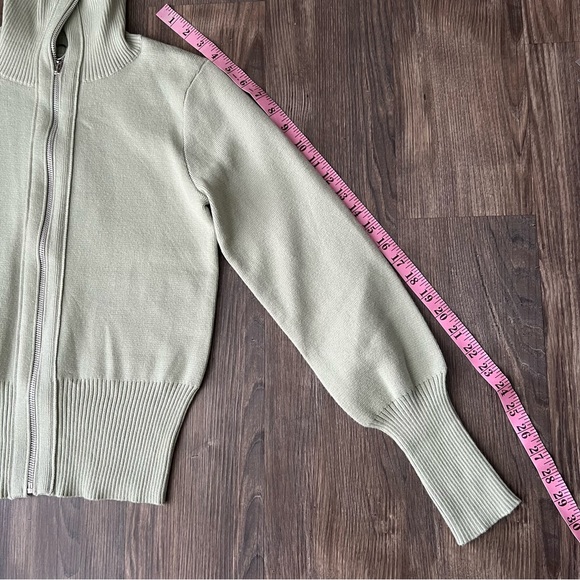 Magaschoni Sage NEW  Green Full Zip Knit Viscose Blend Cardigan Sweater - Picture 13 of 16